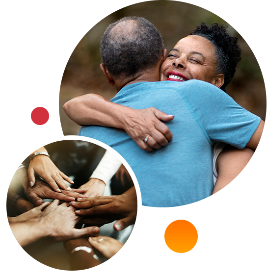 Paciente sendo acolhido com um abraço - Projeto Laços Eluar